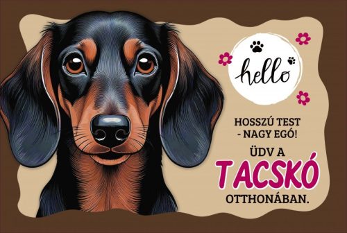 „Üdv a Tacskó Otthonában” – Kutyás Lábtörlő (60 × 40 cm)