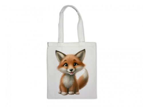 Cuki rókás vászontáska – stílusos és praktikus shopper (35×40 cm)