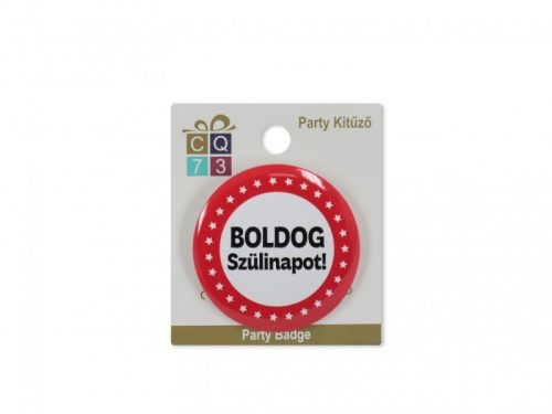 „Boldog Szülinapot!” – Ünnepi Mosoly Kitűző (6 cm)