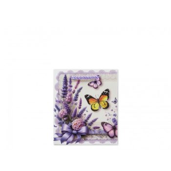   Levendulás Pillangós Ajándéktasak – Elegáns Dísztasak (12×6×14 cm)