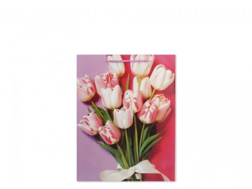 Tulipános Ajándéktasak – Közepes Méret (18×8,5×24 cm)
