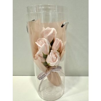 Rózsaszín álom – szappanrózsa csokor díszdobozban