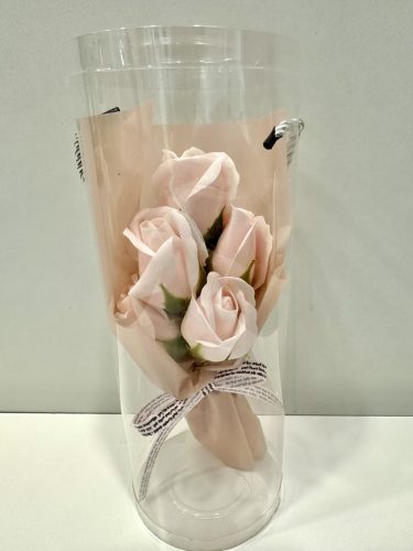 Rózsaszín álom – szappanrózsa csokor díszdobozban