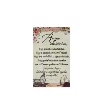   „Anya, köszönöm…” – Megható fa dekor tábla anyáknak (16×26 cm)