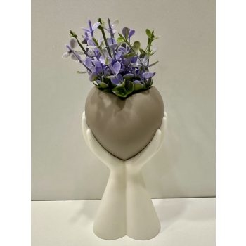 Elegancia Szíve – design kaspó (bézs)