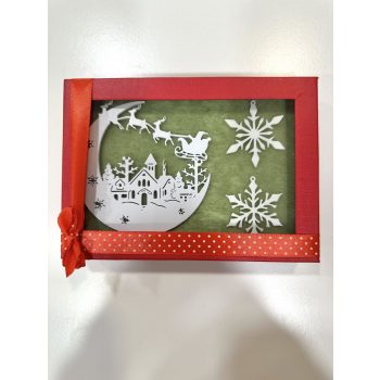 Karácsonyi Falu – Piros 3D Ajándékdoboz