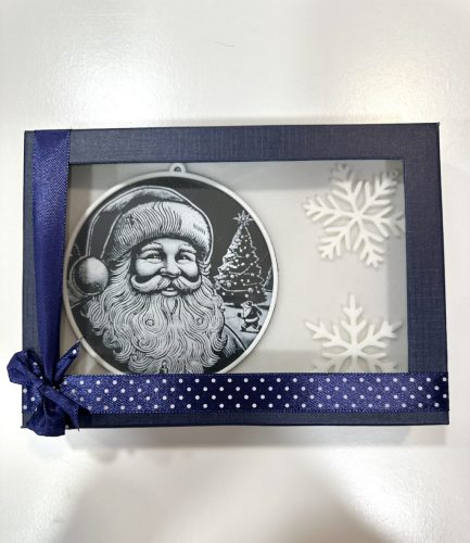 Éjféli Mikulás – Kék 3D Karácsonyi Ajándékdoboz