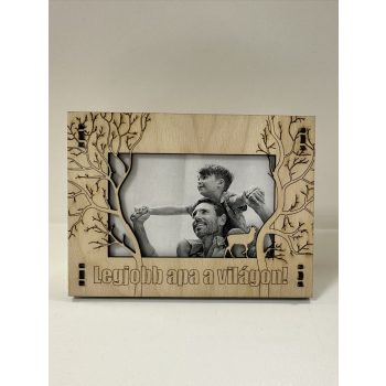 Legjobb apa a világon – Lézervágott fa képkeret