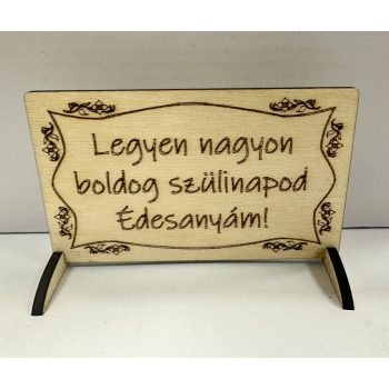   Lézervágott fa tábla - "Legyen nagyon boldog szülinapod, Édesanyám!"