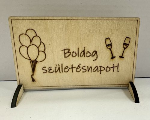 Lézervágott fa tábla - "Boldog születésnapot!"