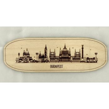 Budapest panorámás fa hűtőmágnes
