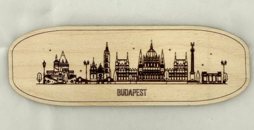 Budapest panorámás fa hűtőmágnes