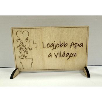 Lézervágott fa tábla - "Legjobb Apa a világon"