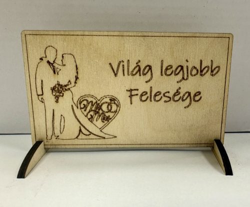 Lézervágott fa tábla - "Világ legjobb felesége"
