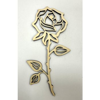 "Rózsa" lézervágott fa dekoráció