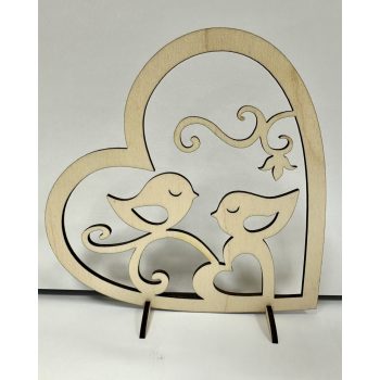 Szerelmes Madárpár – Lézervágott fa dekoráció