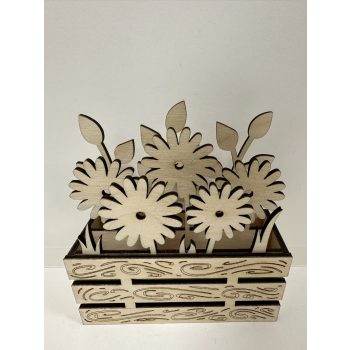 Örök Virágoskert – Lézervágott Fa Tároló