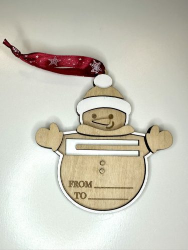 Hóember Ajándékozó – Pénztartó Karácsonyfadísz