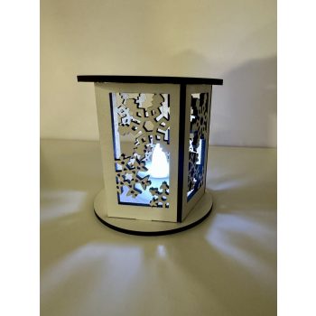 Fényhópehely - Lézervágott Téli Mécsestartó LED-del