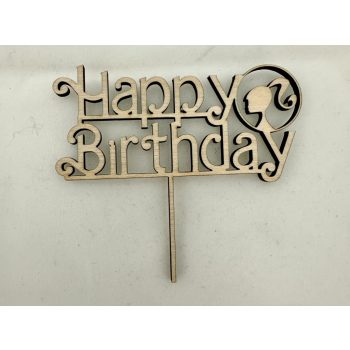 "Happy Birthday" Lézervágott Fa Tábla