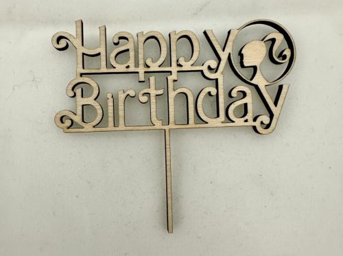 "Happy Birthday" Lézervágott Fa Tábla