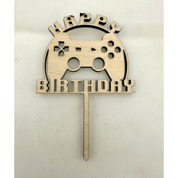"Happy Birthday" Gamer Lézervágott Fa Tábla