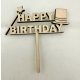 "Happy Birthday" Elegáns Lézervágott Fa Tábla