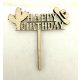 "Happy Birthday" Vadnyugati Stílusú Lézervágott Fa Tábla