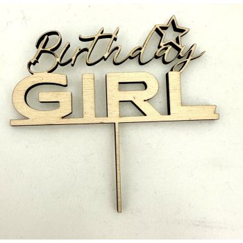 "Birthday Girl" Lézervágott Fa Tábla