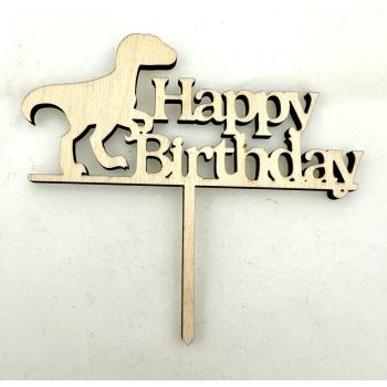 "Happy Birthday" Dínós Lézervágott Fa Tábla