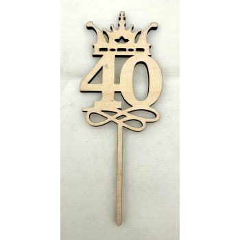 Koronás "40" Lézervágott Fa Tábla