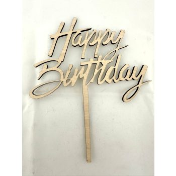 "Happy Birthday" Elegáns Lézervágott Fa Tábla