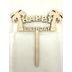 "Happy Birthday" Trópusi Stílusú Lézervágott Fa Tábla