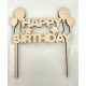 "Happy Birthday" Lézervágott Fa Tábla Lufikkal