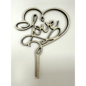   Lézervágott "Love" fa dekoráció – romantikus és elegáns dísz