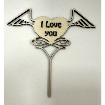   Lézervágott "I Love You" fa dekoráció – romantikus díszítés különleges alkalmakra