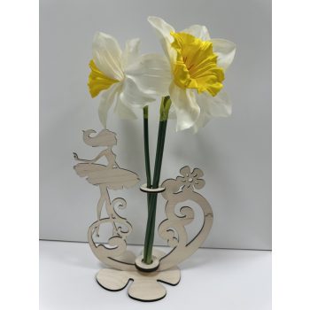 Ballerina Grace – Lézervágott Fa Virágtartó