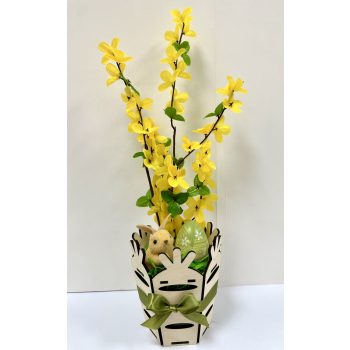 Húsvéti Répás Kaspó Virágdekor Nyuszival