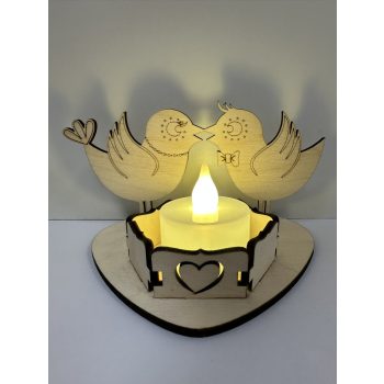 Szerelmes Madárdal – Lézervágott Mécsestartó