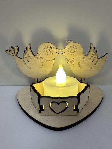 Szerelmes Madárdal – Lézervágott Mécsestartó