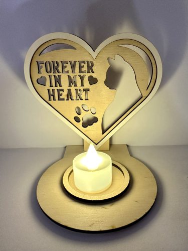 Forever in My Heart – Cica emlék mécsestartó