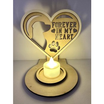   Forever in My Heart – Kutyás emlék mécsestartó LED mécsessel