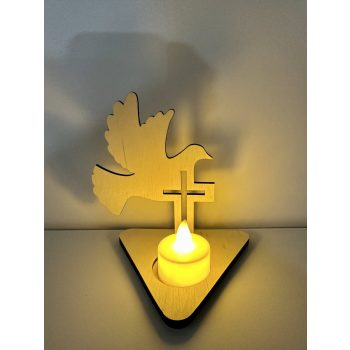 Fény és béke – galambos mécsestartó