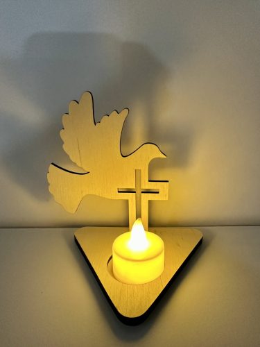 Fény és béke – galambos mécsestartó