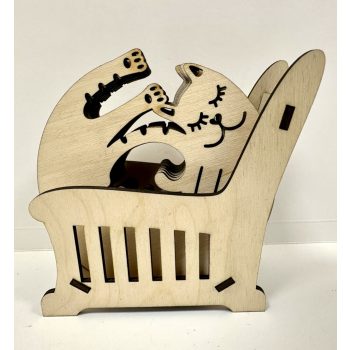 Cicás fa poháralátét szett tárolóval