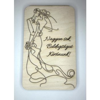 „Boldogság Kapuja” – Esküvői Pénztartó Fa Kártya