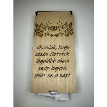   Esküvői fa pénzátadó doboz – „Közös életetek legyen olyan szép”