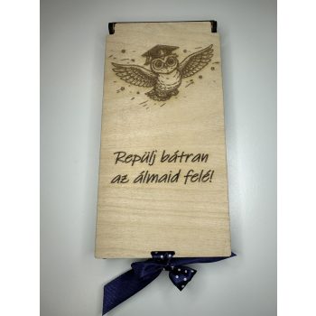   „Repülj bátran az álmaid felé” – Fa pénzátadó doboz