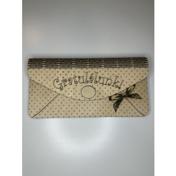 Gratulálunk! – Elegáns Fa Pénzátadó Boríték