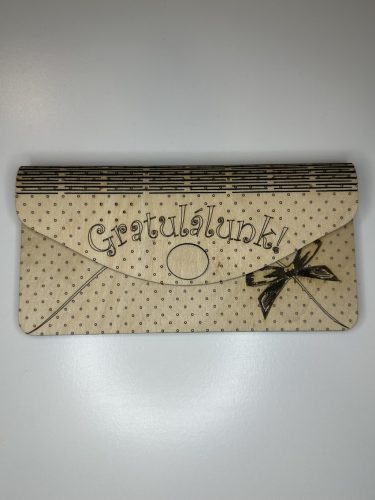 Gratulálunk! – Elegáns Fa Pénzátadó Boríték